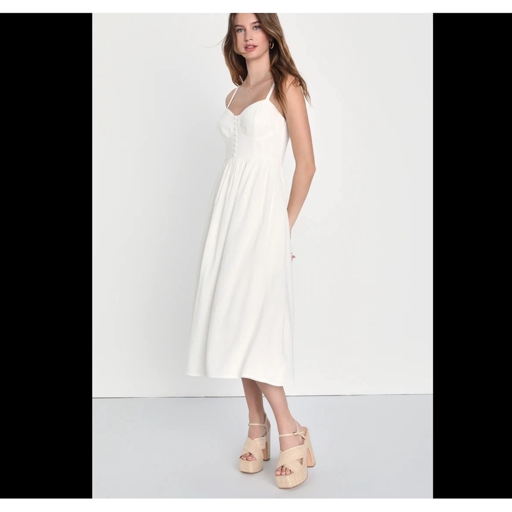 Lulu’s white summer midi dress